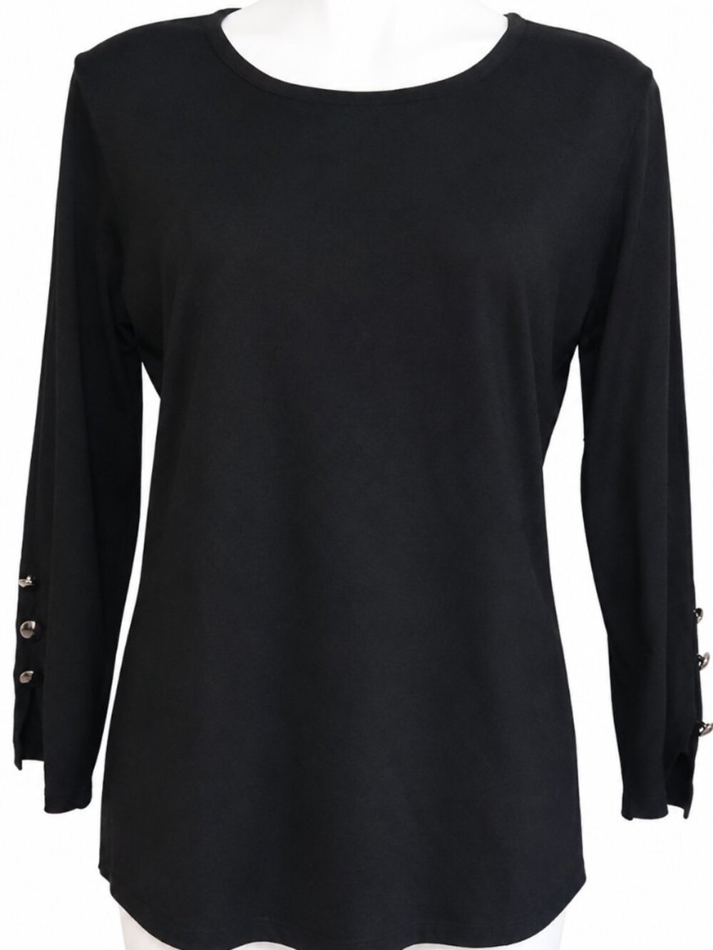 NWT petite large black sweater, buttons on sleeves. Casual knit. Workwear Office